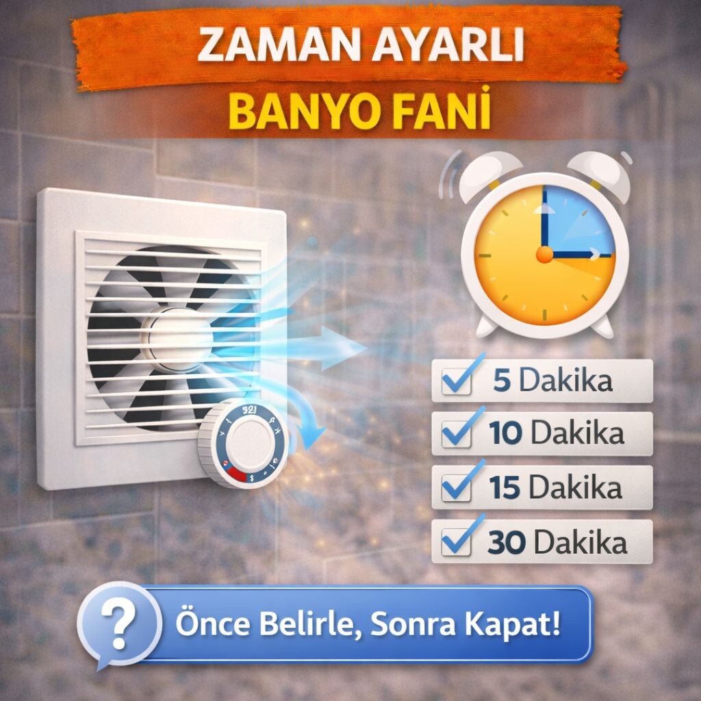 Zaman Ayarlı Banyo Fanı