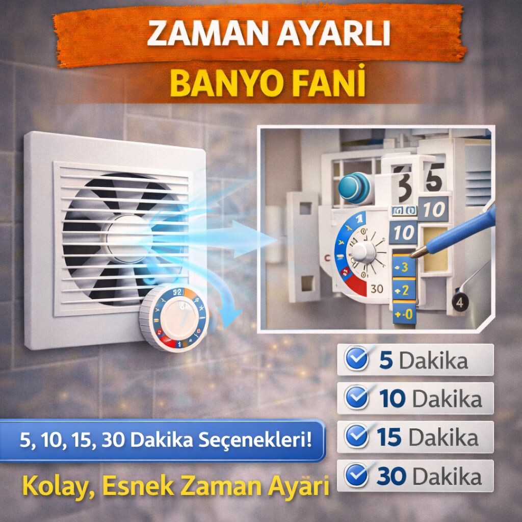 Zaman Ayarlı Banyo Fanı