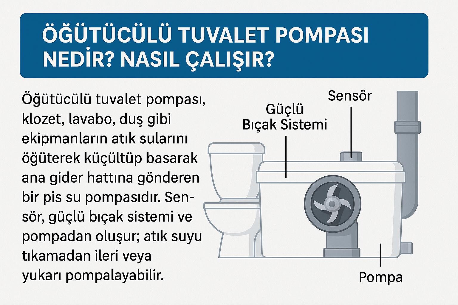 Öğütücülü Tuvalet Pompası Nedir? Nasıl Çalışır?