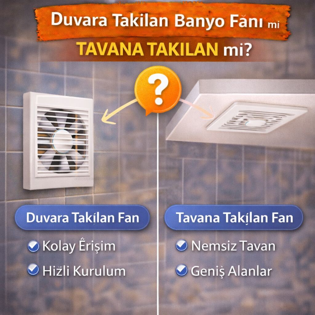Duvara Takılan Banyo Fanı mı, Tavana Takılan mı?