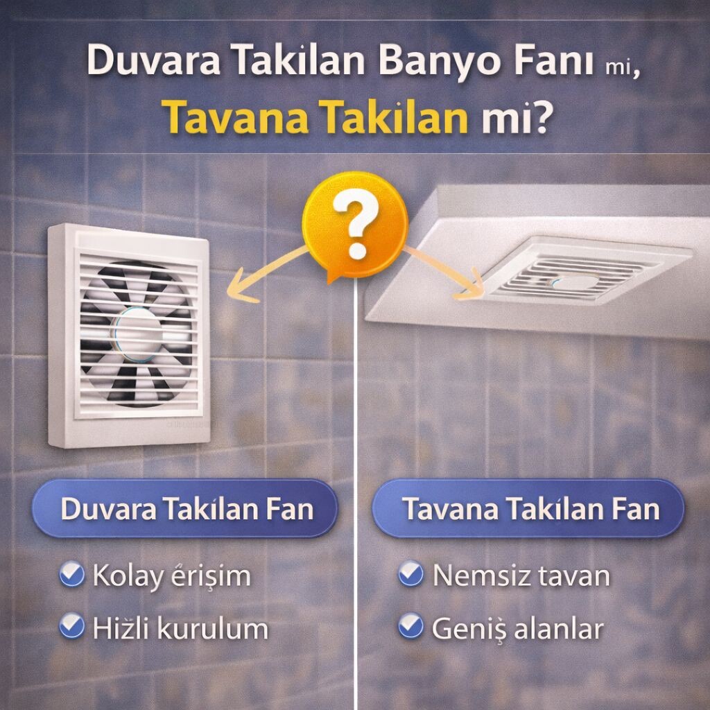 Duvara Takılan Banyo Fanı mı, Tavana Takılan mı?
