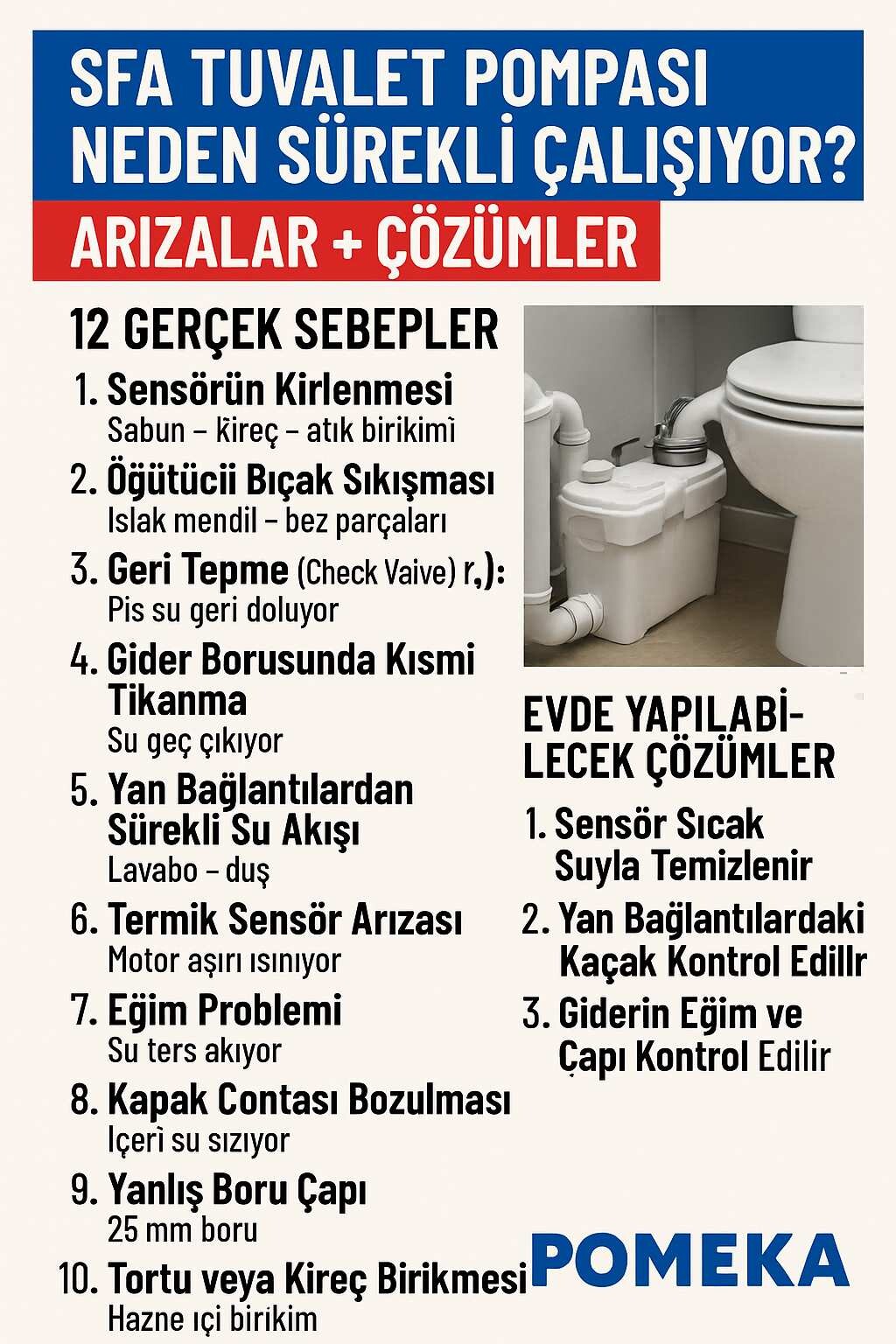 SFA Tuvalet Pompası Neden Sürekli Çalışıyor?