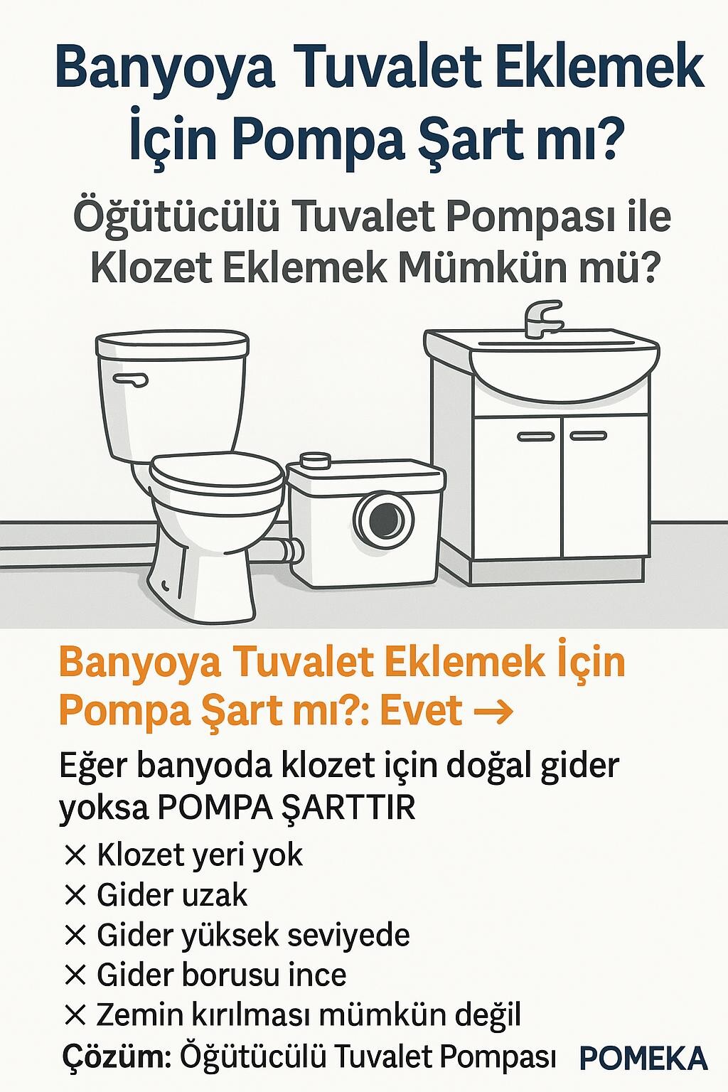 Banyoya Tuvalet Eklemek İçin Pompa Şart mı?